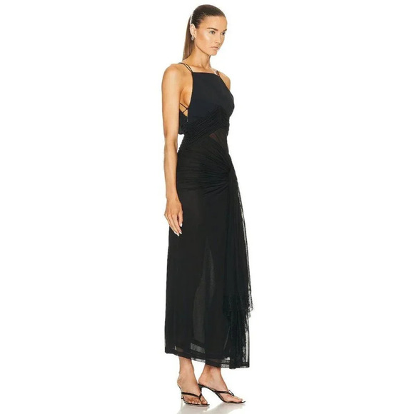 CHRISTOPHER ESBER Chlorophyte Ore Gown in Black 0 New Womens sheer Long Dress - Picture 3 of 13